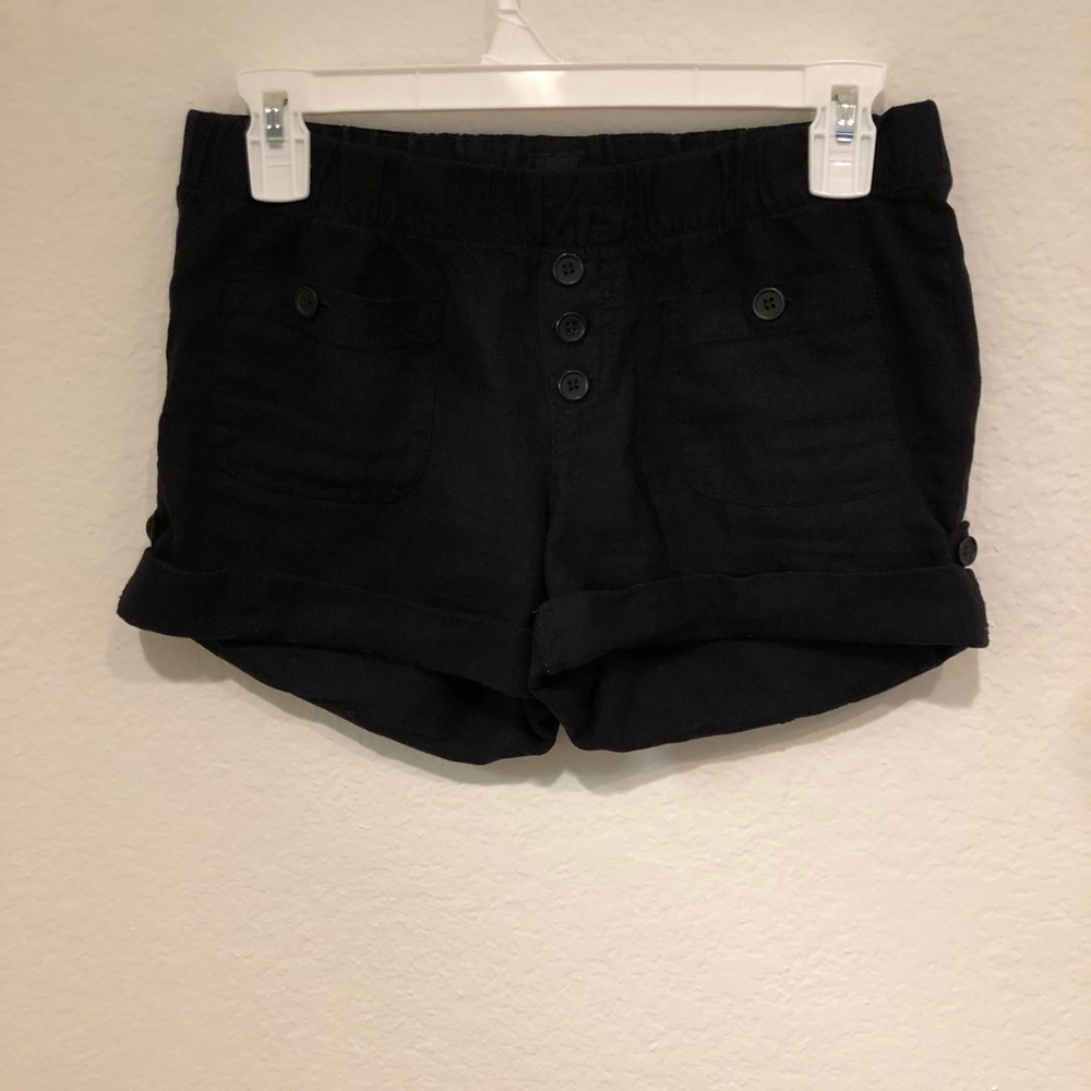 Black Bebe Buttoned Shorts